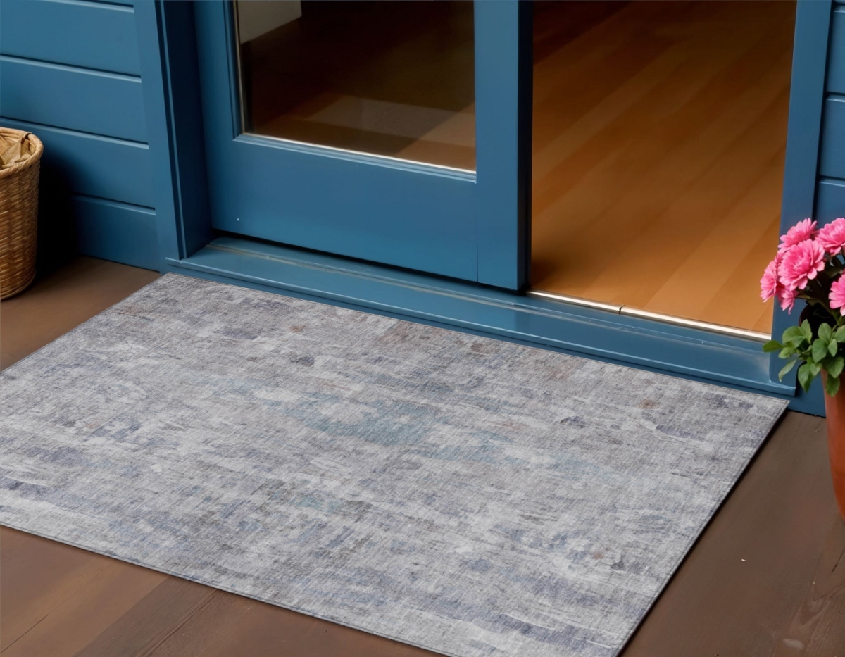 658741 3 x 5 ft. Taupe & Gray Abstract Washable Transitional Indoor & Outdoor Rectangle Area Rug