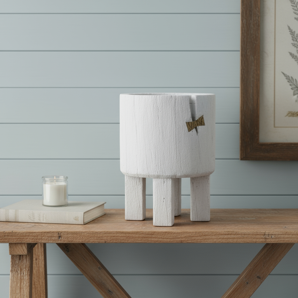 659060 16 x 12 x 12 in. White Wood Pot Planter