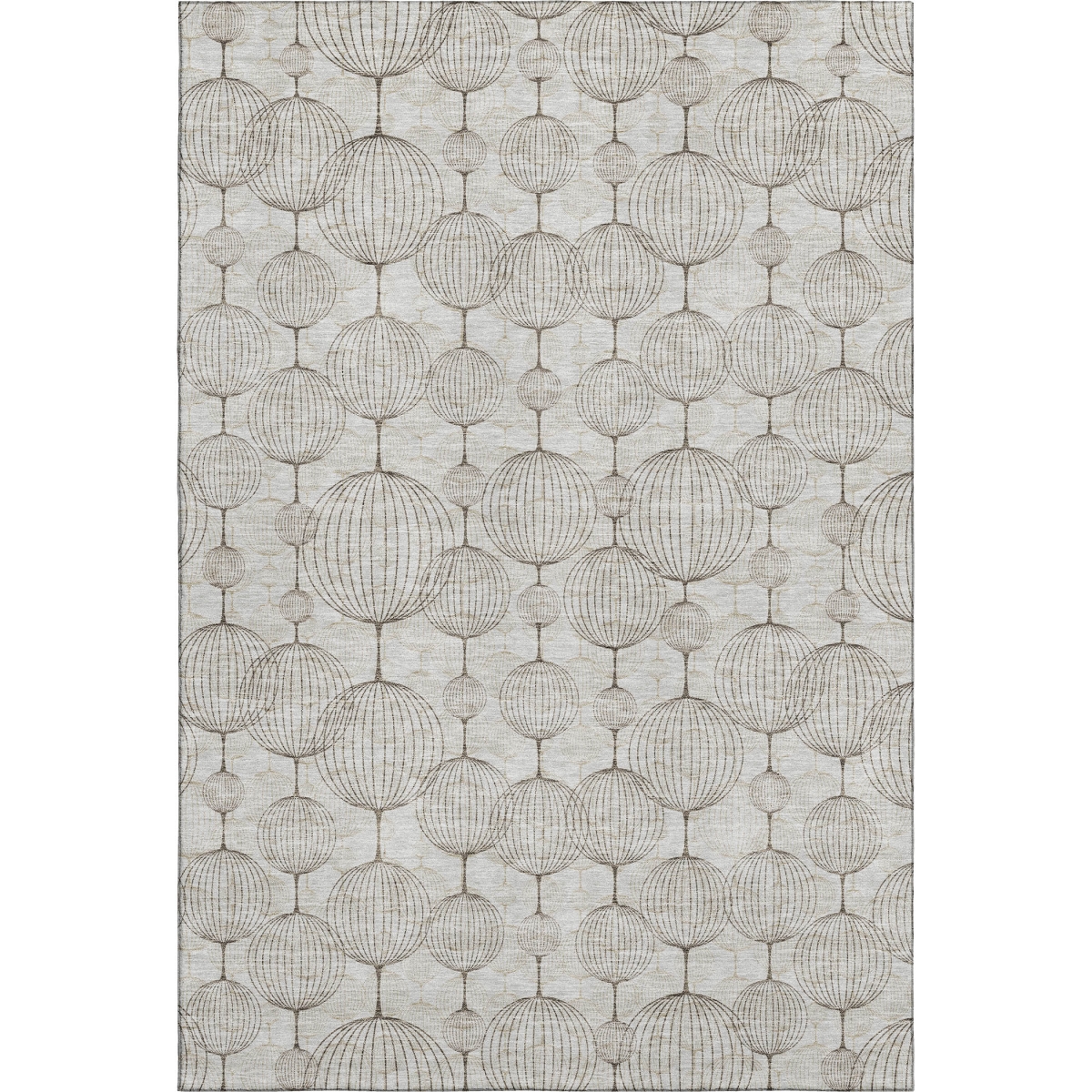 661874 9 x 12 ft. Beige & Brown Geometric Transitional Washable Machine Made Rectangle Area Rug with UV Protection