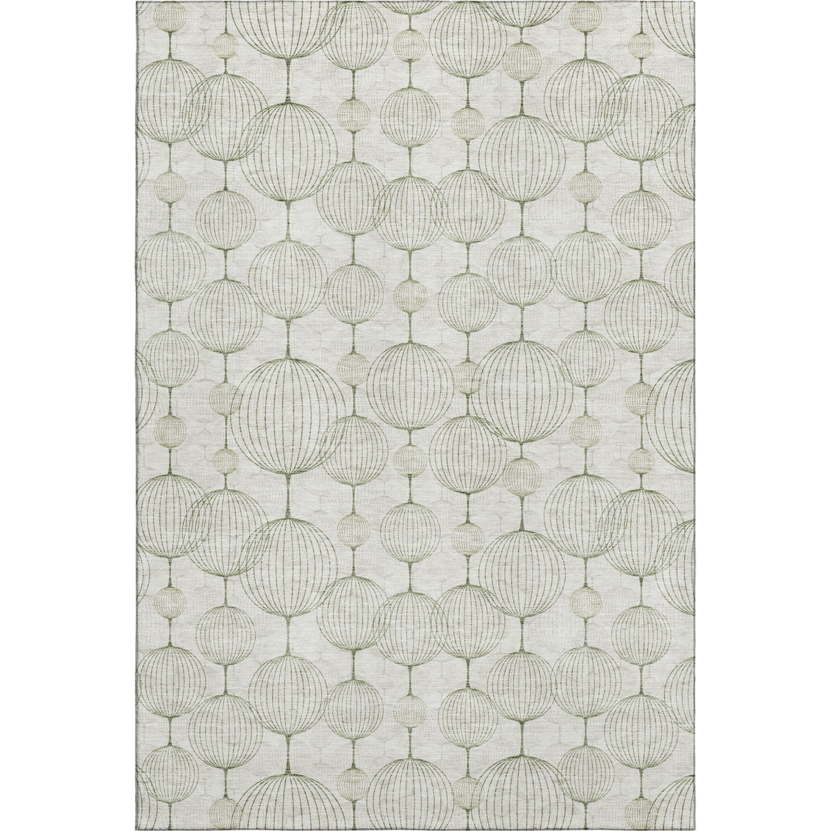 661903 8 x 10 ft. Green & Beige Geometric Transitional Washable Machine Made Rectangle Area Rug with UV Protection