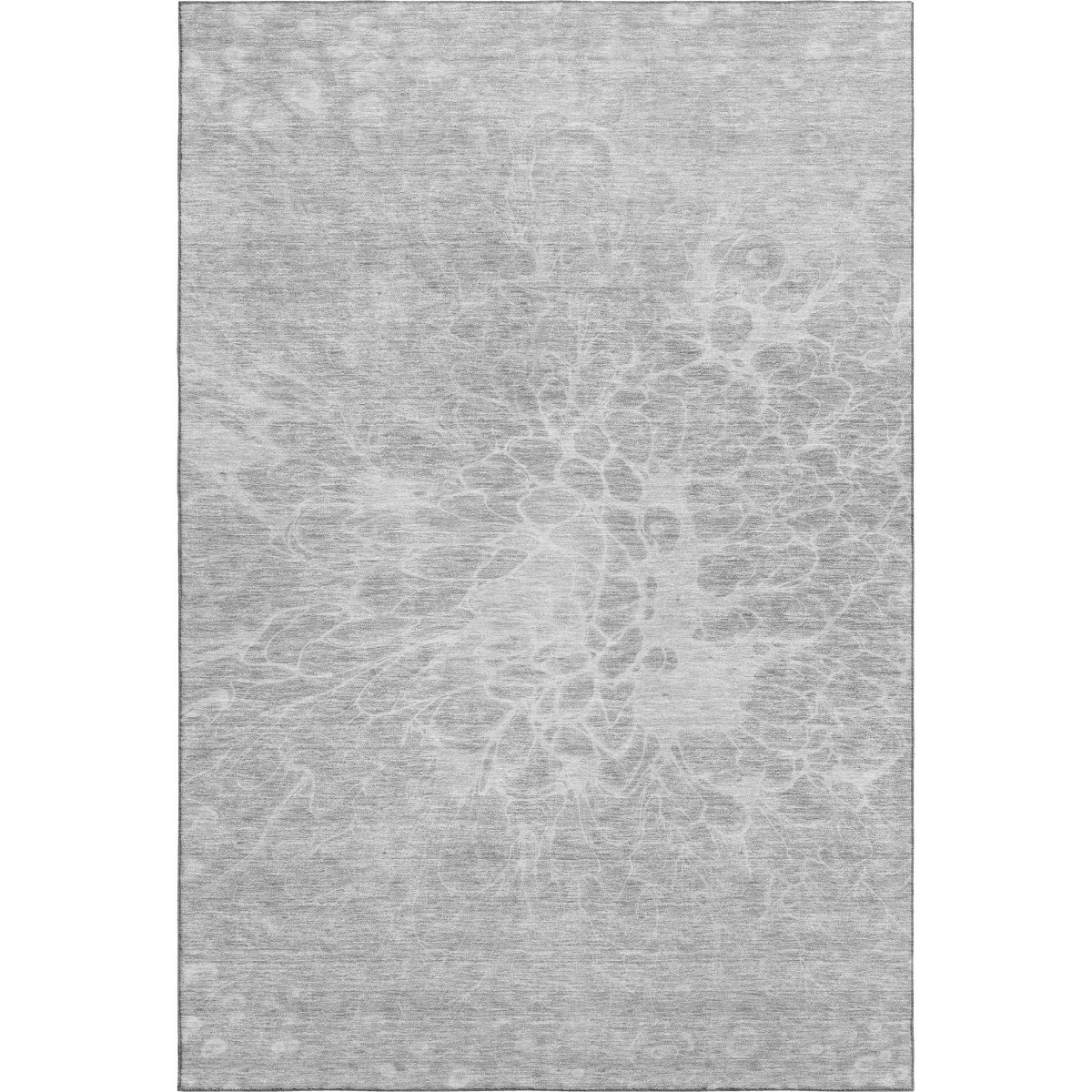 654618 8 x 10 ft. Silver & Gray Abstract Transitional Washable Machine Made Rectangle Area Rug with UV Protection
