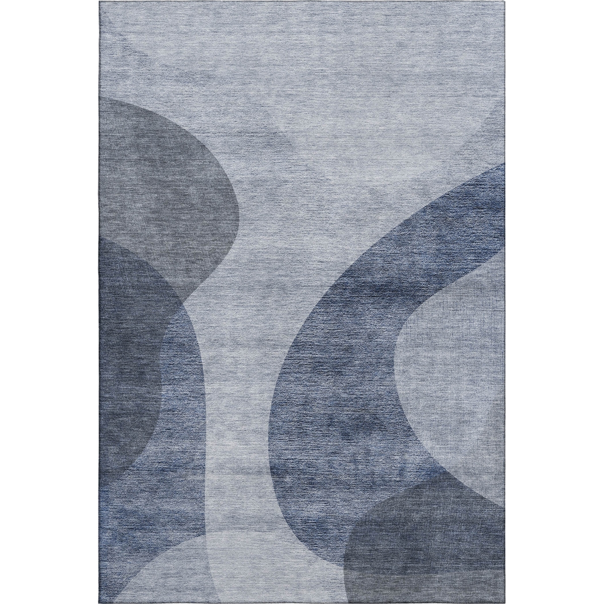 654831 9 x 12 ft. Blue & Ivory Geometric Transitional Washable Machine Made Rectangle Area Rug with UV Protection