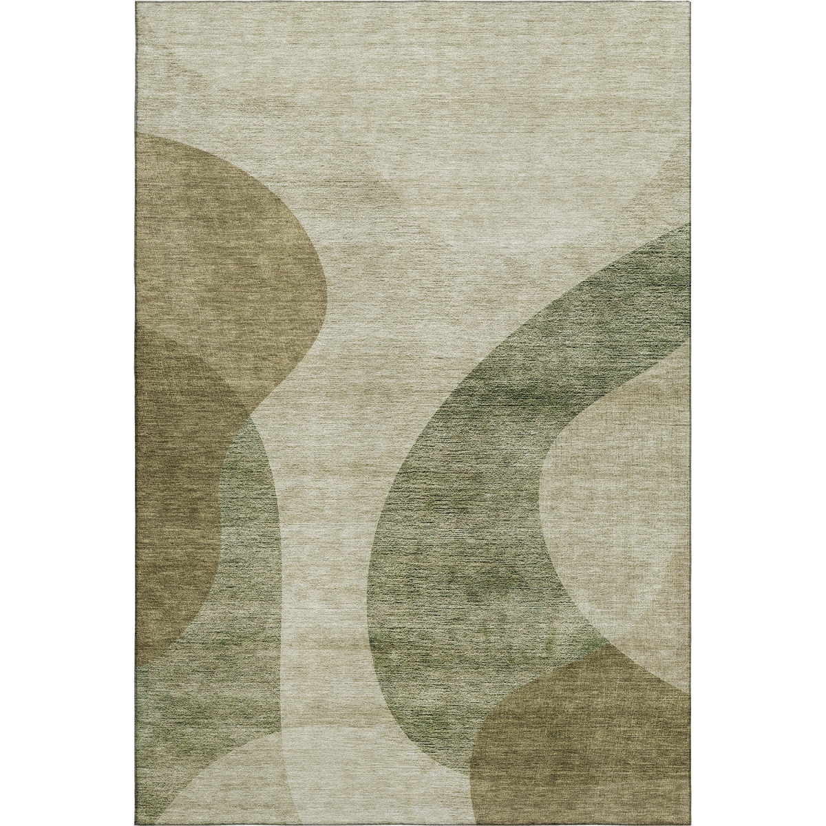654826 10 x 14 ft. Beige & Olive Green Geometric Washable Machine Made Rectangle Area Rug with UV Protection