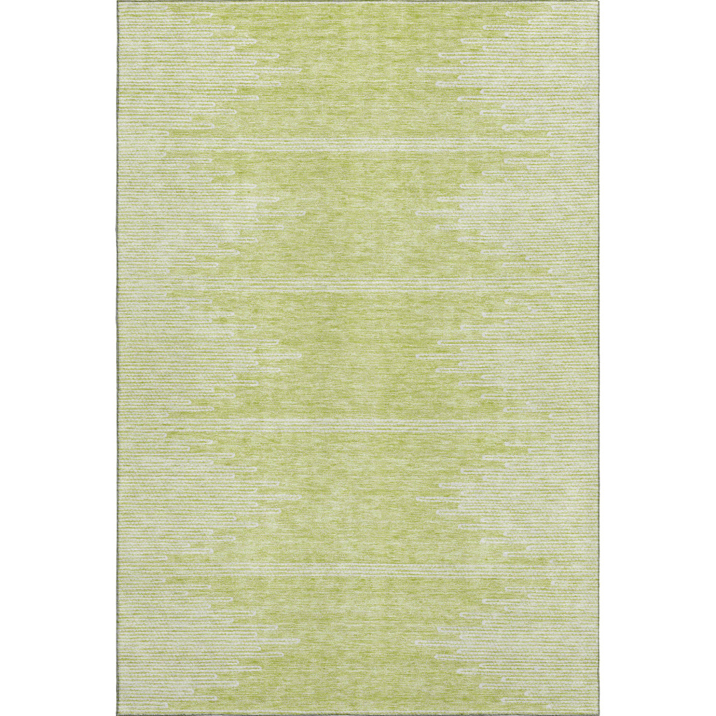 653663 8 x 10 ft. Artichoke Green & Ivory Abstract Transitional Washable Machine Made Rectangle Area Rug with UV Protection