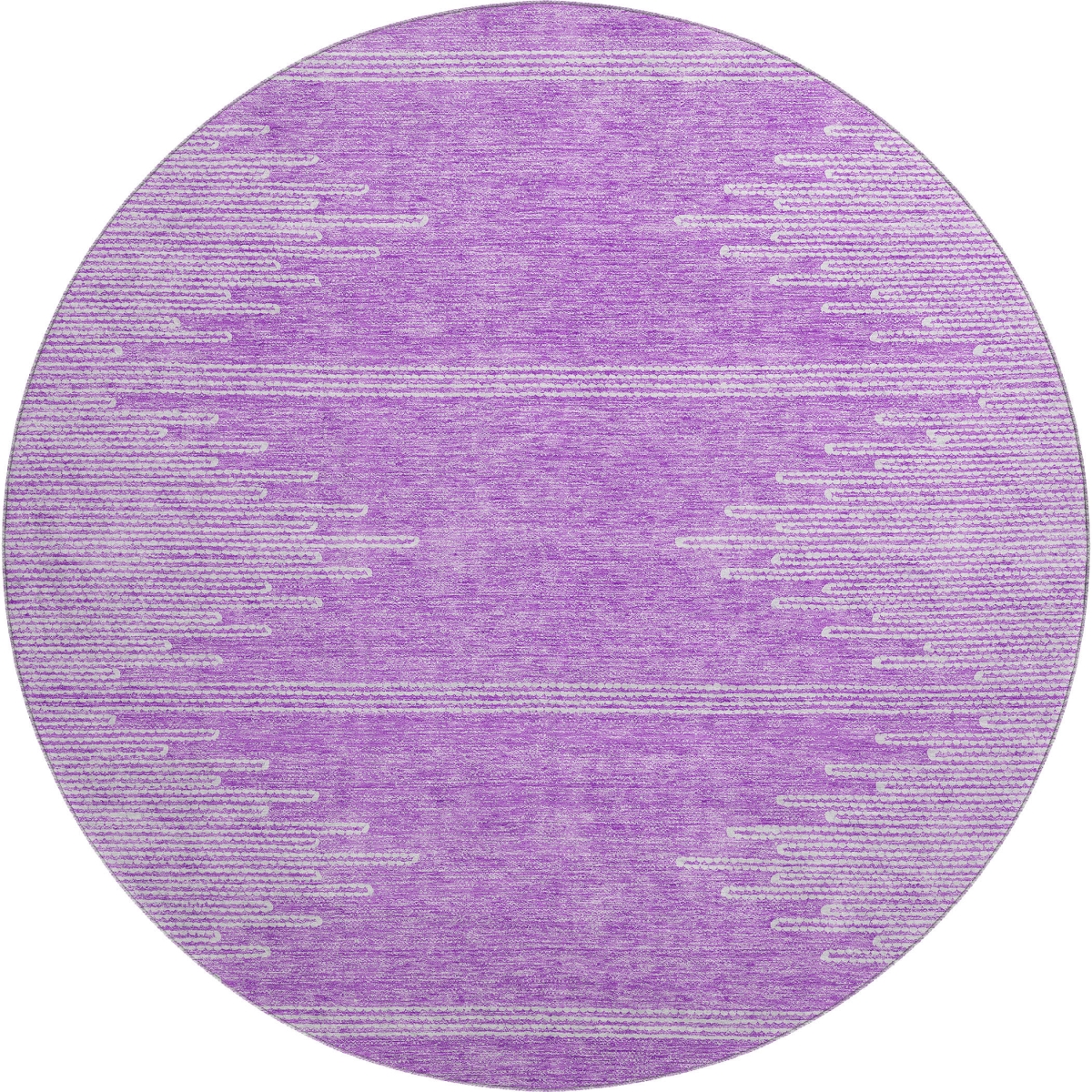 653710 8 ft. Lavender & Ivory Abstract Transitional Washable Round Area Rug with UV Protection