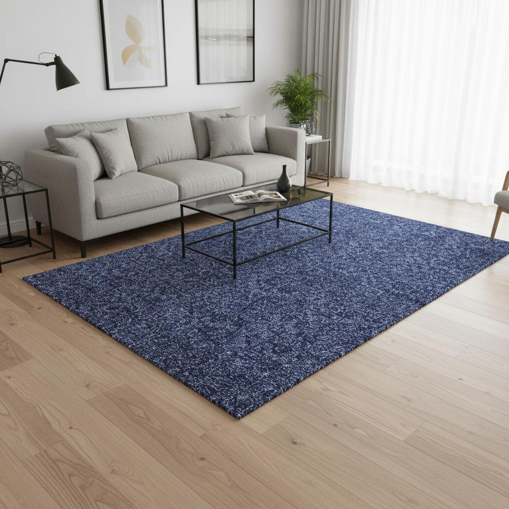 655068 5 x 8 ft. Navy Blue & Charcoal Floral Washable Machine Made Rectangle Area Rug with UV Protection