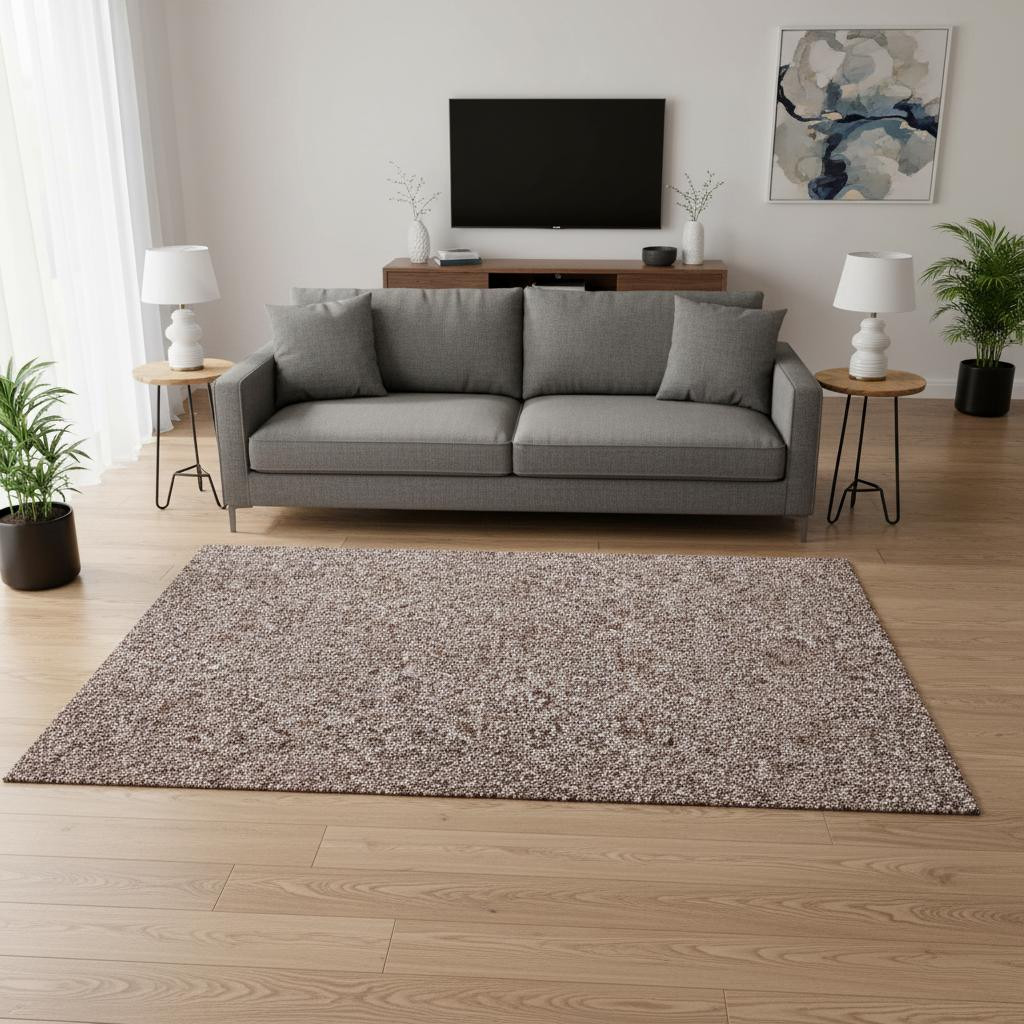 655044 5 x 8 ft. Copper & Gray Floral Washable Machine Made Rectangle Area Rug with UV Protection