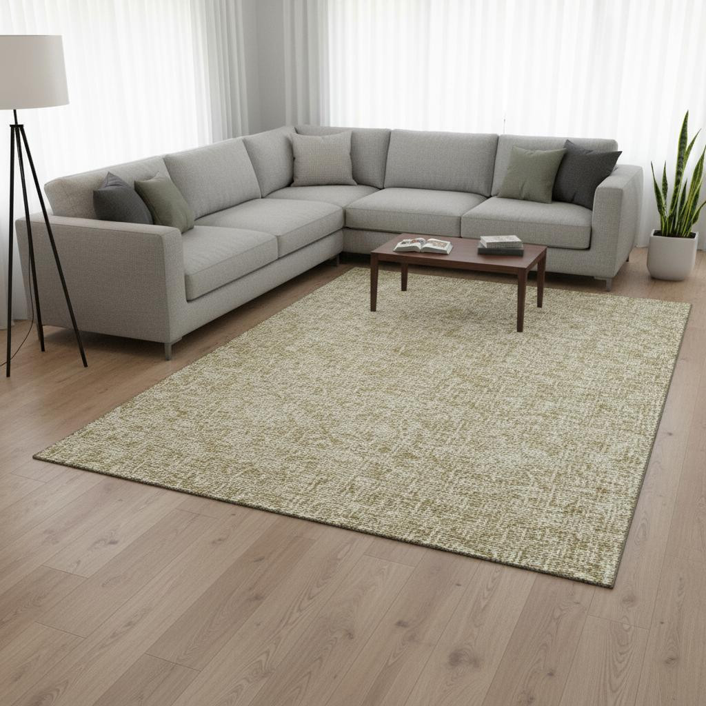 656393 9 x 12 ft. Beige & Ivory Floral Transitional Washable Machine Made Rectangle Area Rug with UV Protection