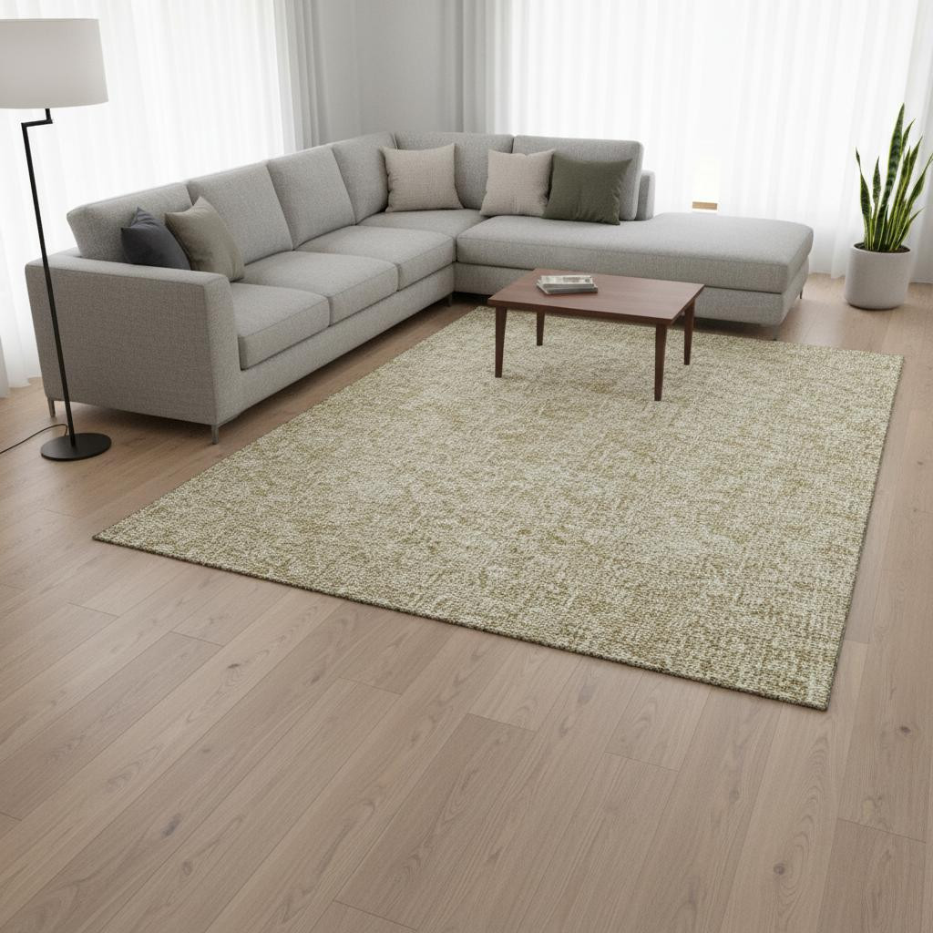 656392 8 x 10 ft. Beige & Ivory Floral Transitional Washable Machine Made Rectangle Area Rug with UV Protection
