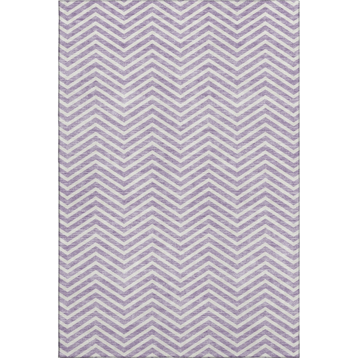 674262 9 x 12 ft. Lilac & Ivory Chevron Washable Machine Made Rectangle Area Rug with UV Protection