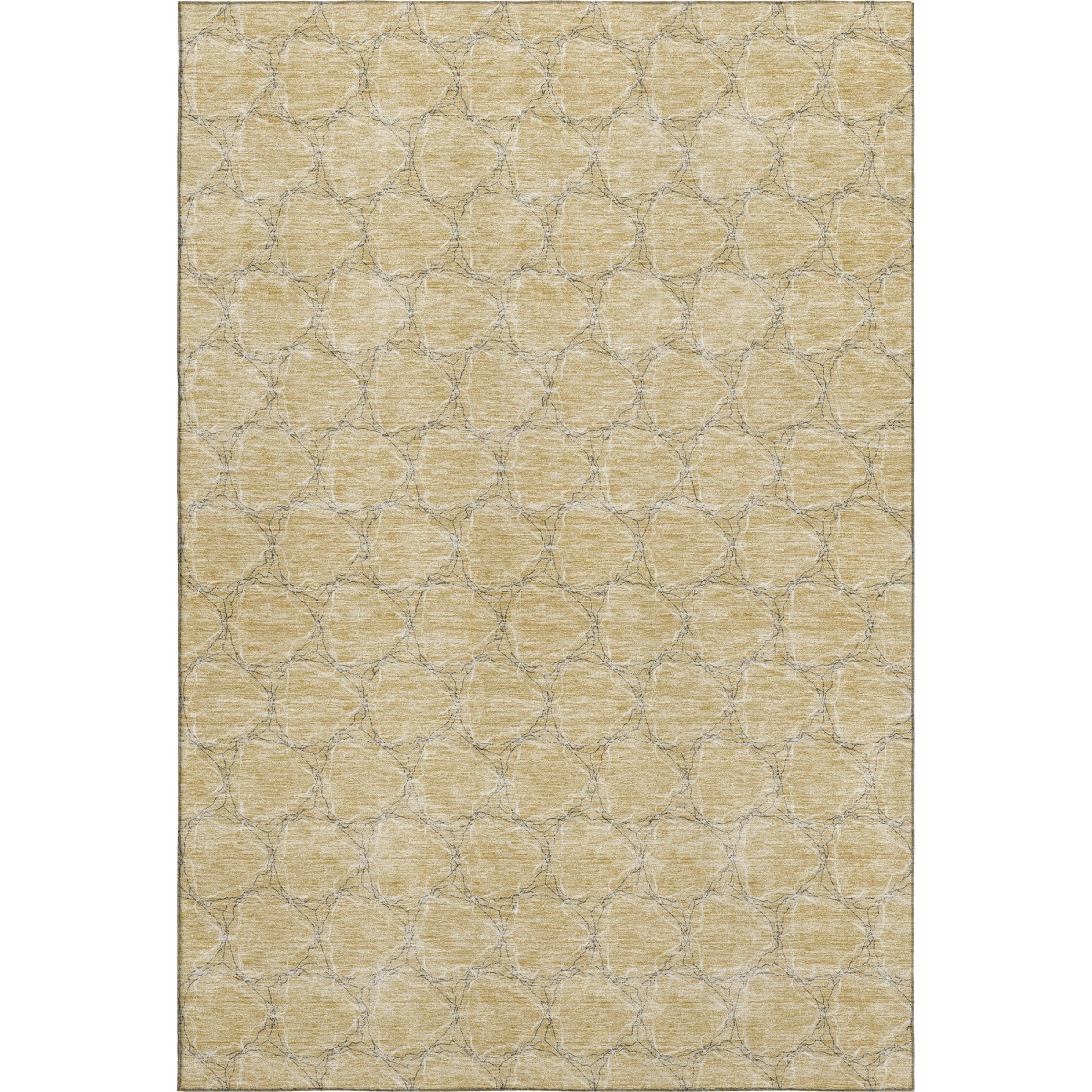 676096 8 x 10 ft. Wheat Ivory & Gray Geometric Washable Machine Made Rectangle Area Rug with UV Protection