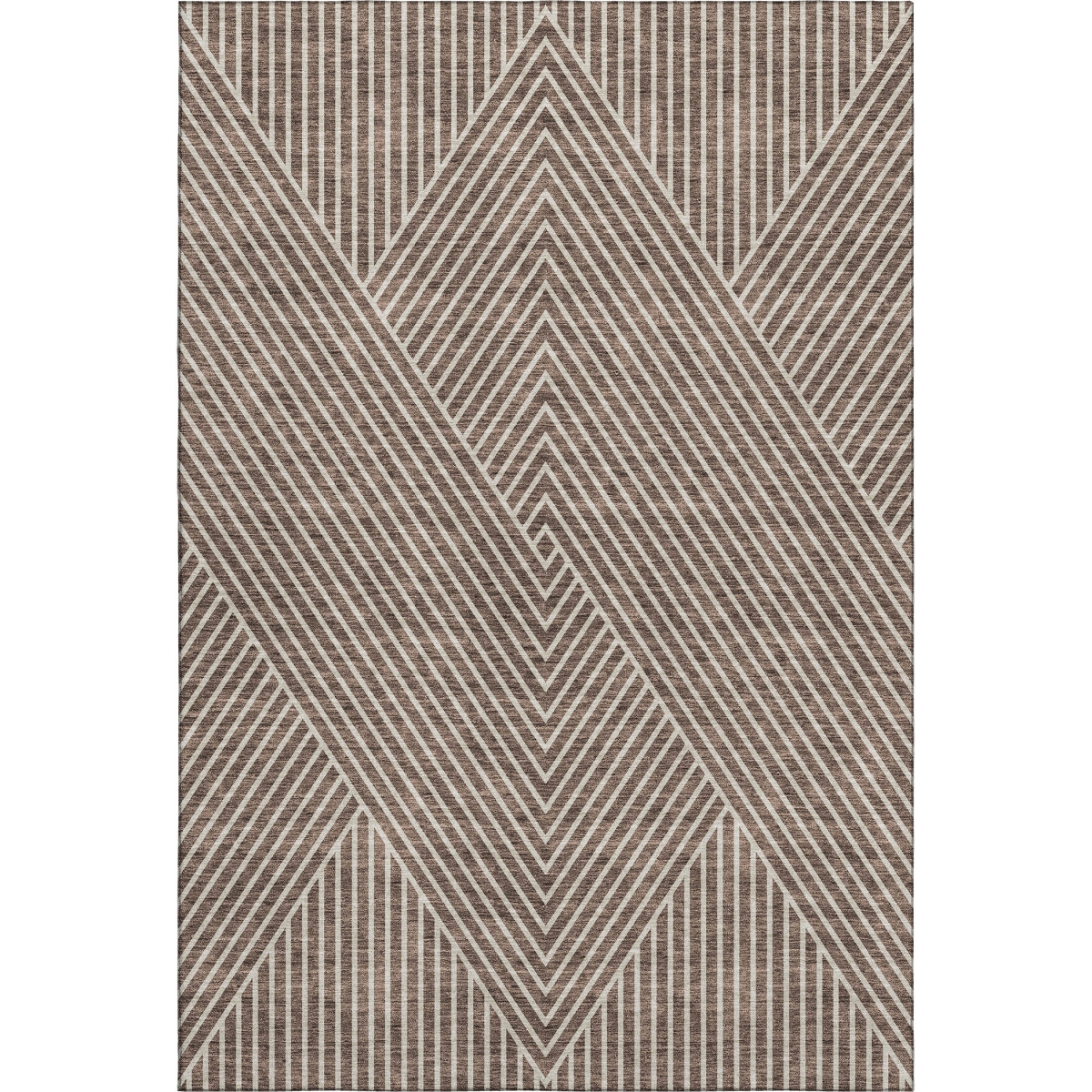 674645 9 x 12 ft. Brown & Beige Geometric Transitional Washable Machine Made Rectangle Area Rug with UV Protection