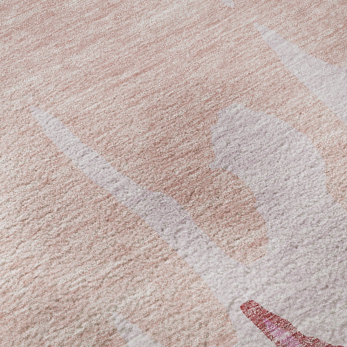 676118 5 x 8 ft. Blush & Pink Abstract Washable Machine Made Rectangle Area Rug with UV Protection
