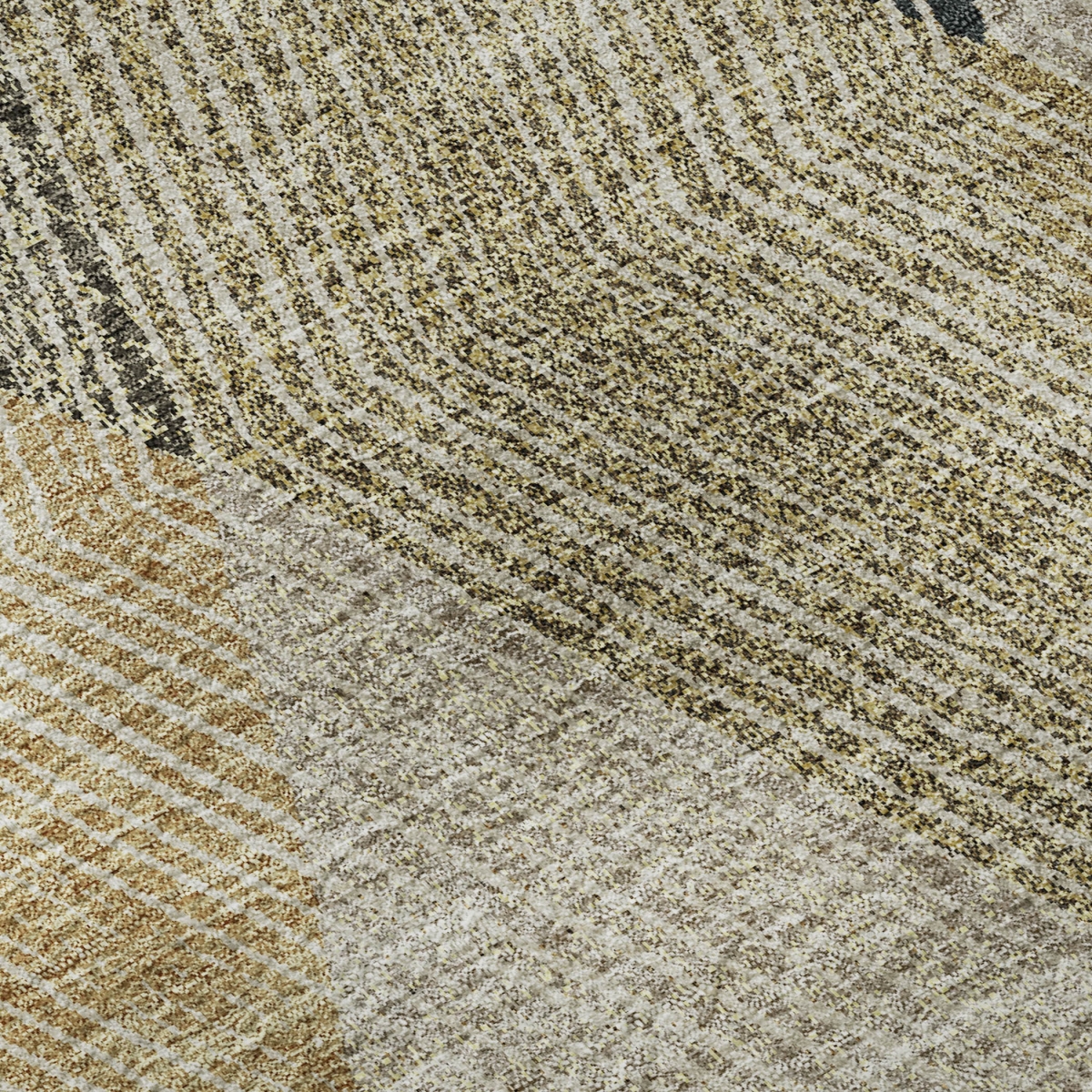 676200 10 x 14 ft. Coffee, Gold & Taupe Geometric Washable Machine Made Rectangle Area Rug with UV Protection