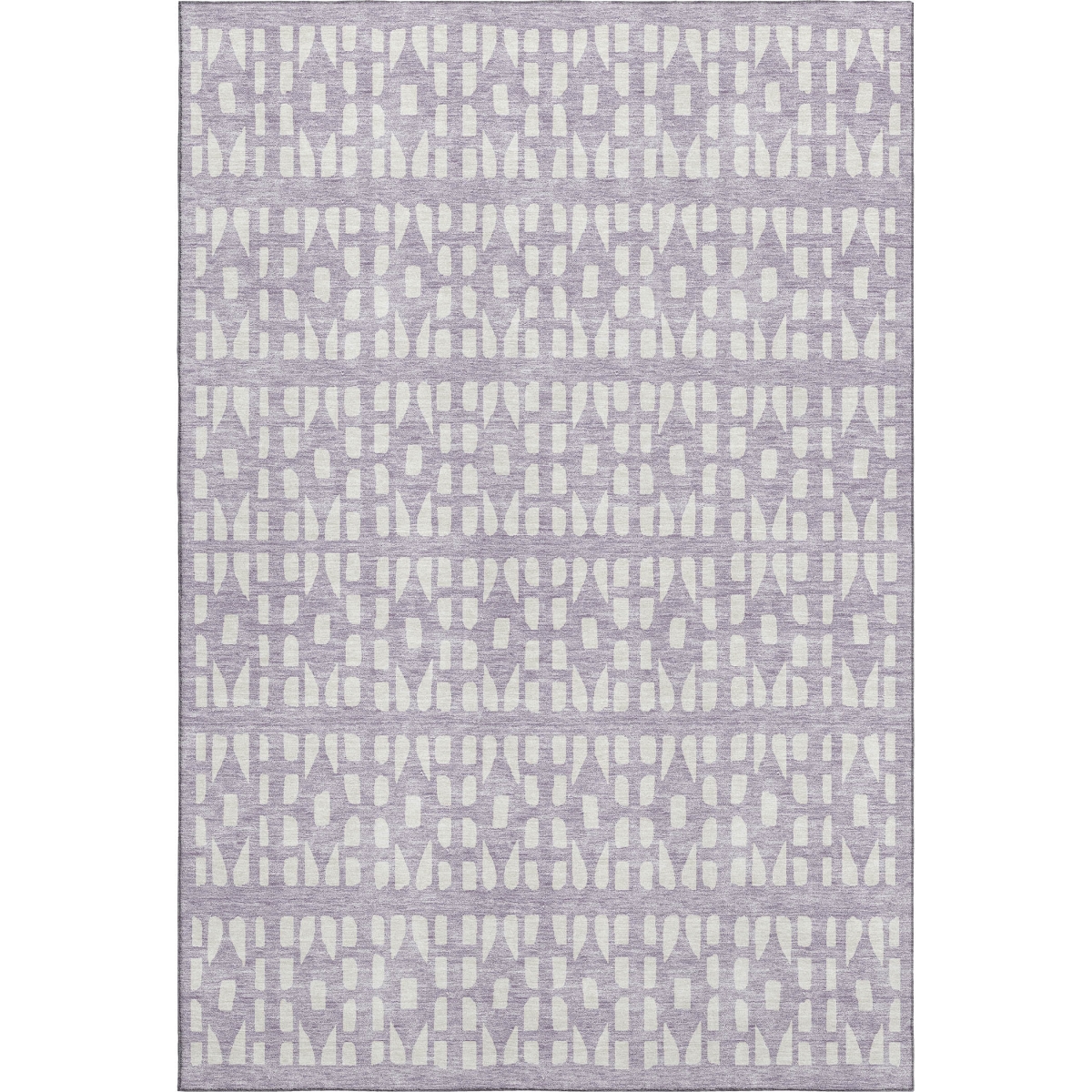 676276 8 x 10 ft. Lavender & Ivory Geometric Transitional Washable Machine Made Rectangle Area Rug with UV Protection