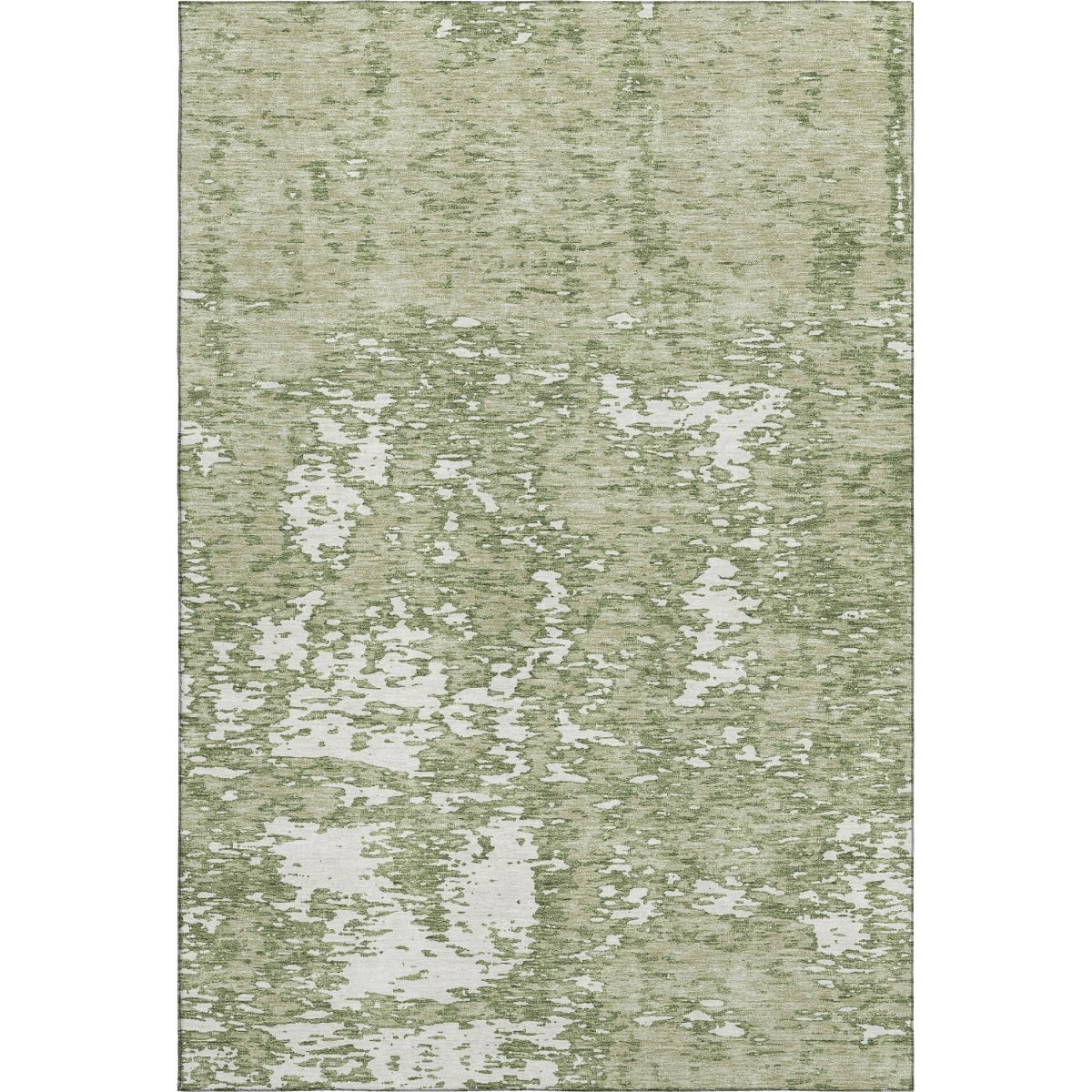 675202 8 x 10 ft. Artichoke Green & Ivory Abstract Transitional Washable Machine Made Rectangle Area Rug with UV Protection