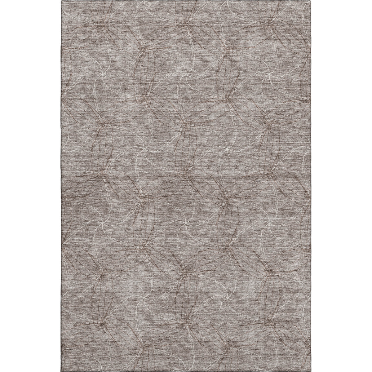 676606 8 x 10 ft. Taupe & Ivory Geometric Transitional Washable Machine Made Rectangle Area Rug with UV Protection