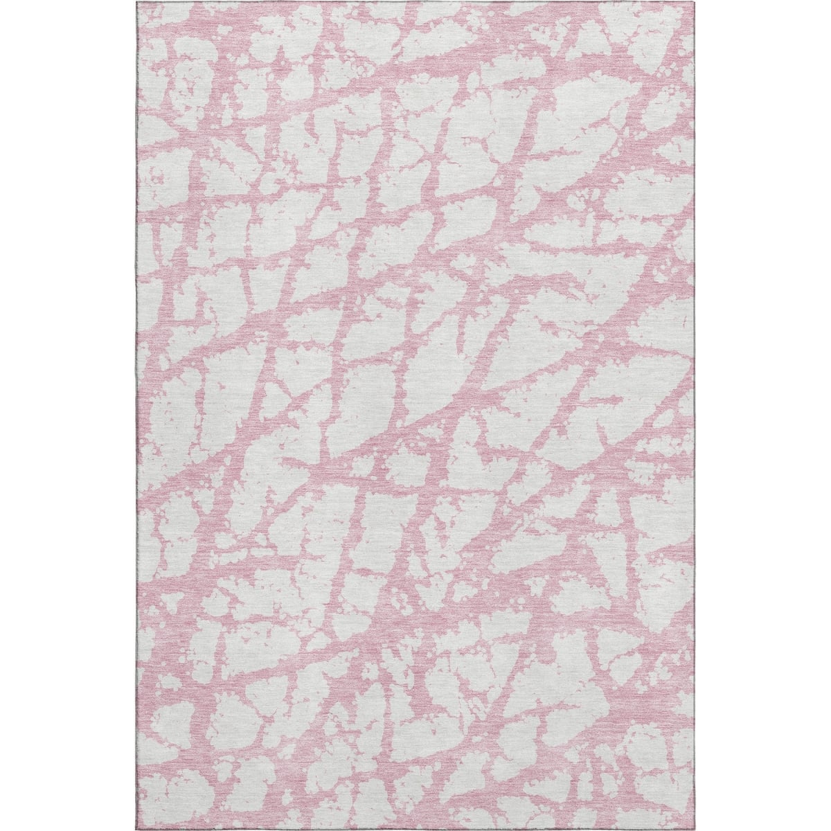 676870 8 x 10 ft. Pink & Ivory Abstract Transitional Washable Machine Made Rectangle Area Rug with UV Protection