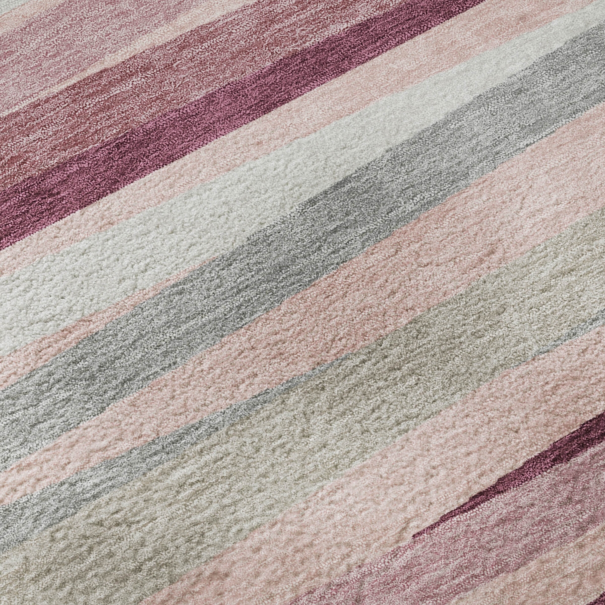 678512 8 x 10 ft. Pink, Ivory & Blush Striped Washable Machine Made Rectangle Area Rug with UV Protection