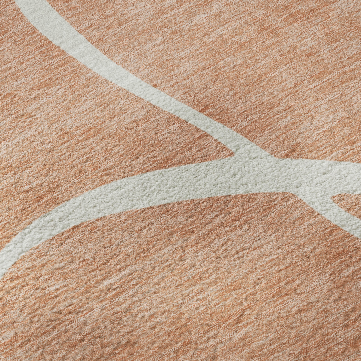 678682 10 x 14 ft. Salmon & Ivory Abstract Transitional Washable Machine Made Rectangle Area Rug with UV Protection