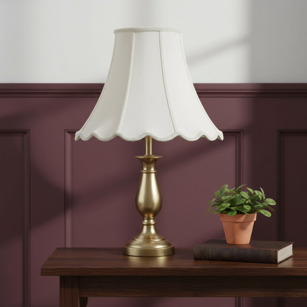 654720 10.75 x 14 x 14 in. Eggshell Linen Piped Bell Lamp Shade