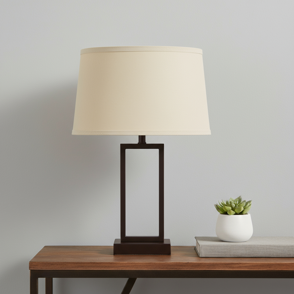 654706 Tan Linen Drum Lamp Shade