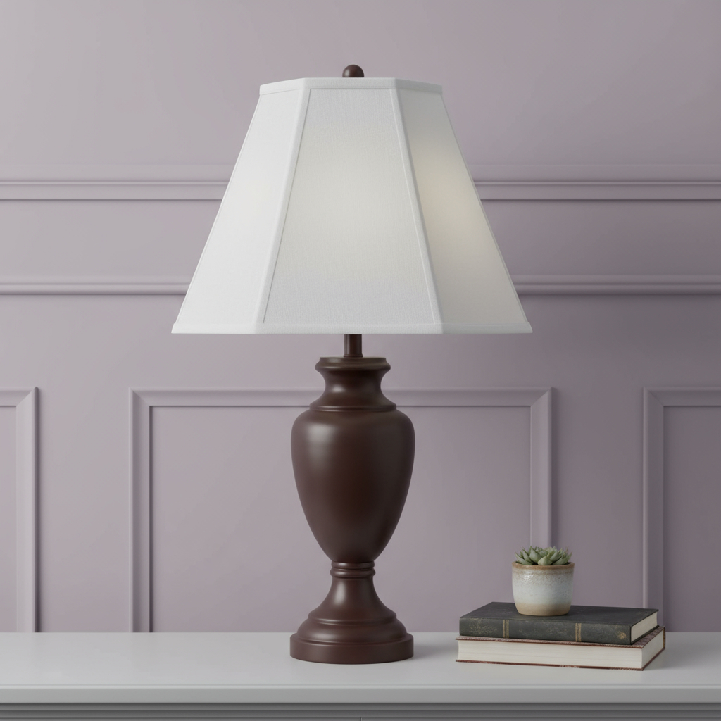 654730 10.50 x 14 x 14 in. White Linen Piped Empire Lamp Shade