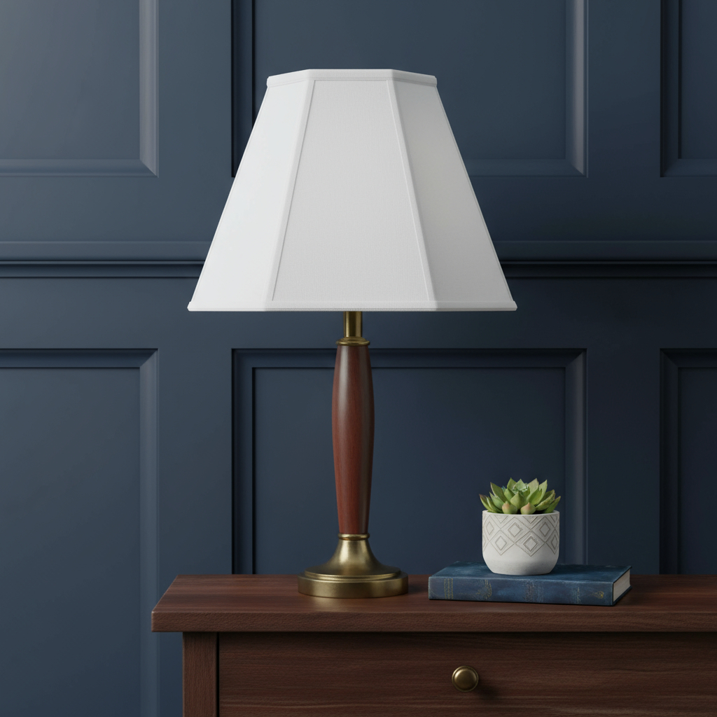 654736 13 x 20 x 20 in. White Linen Piped Empire Lamp Shade