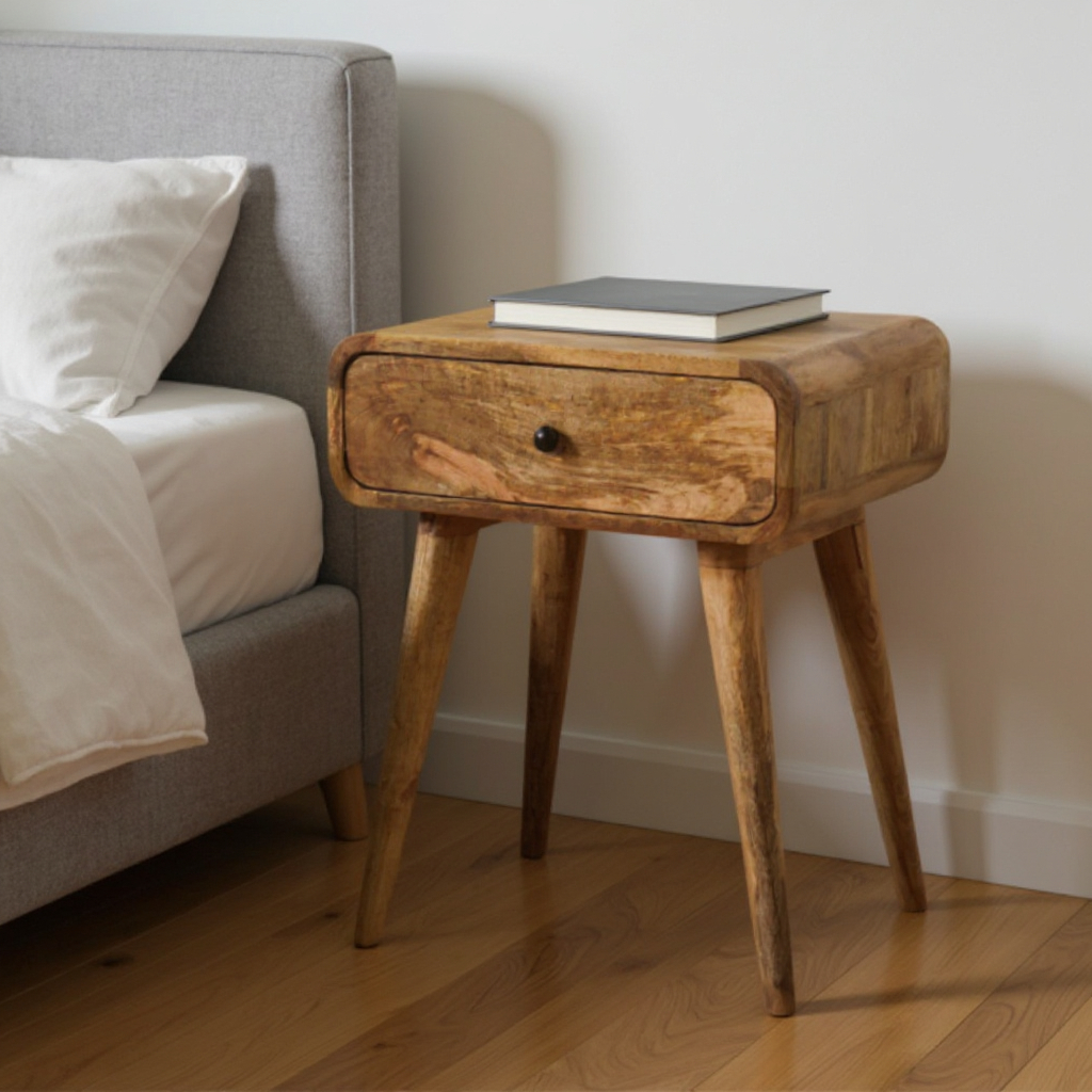 651586 22 in. Solid Wood One Drawer Nightstand - Brown