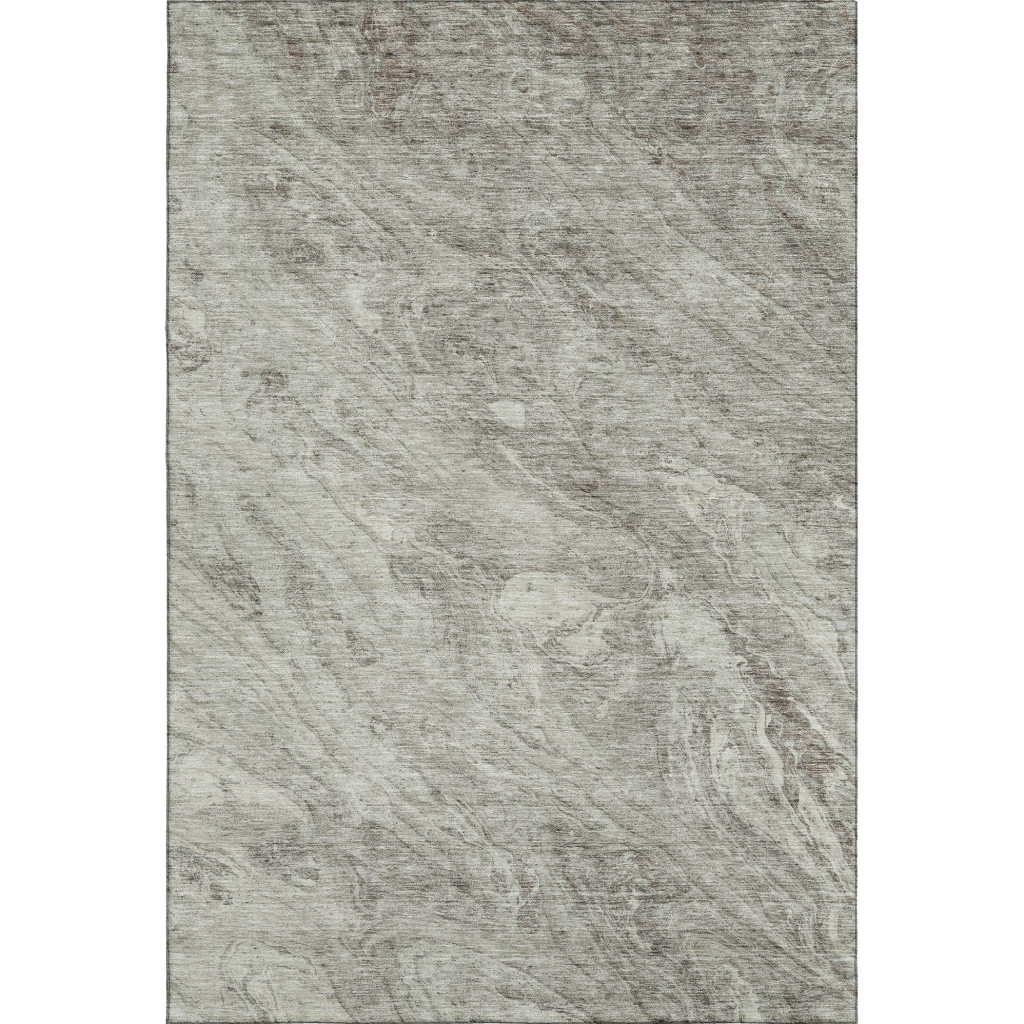 653474 8 x 10 ft. Taupe & Ivory Abstract Transitional Washable Machine Made Rectangle Area Rug with UV Protection