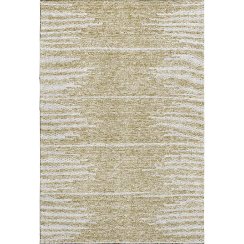 653669 8 x 10 ft. Beige & Ivory Abstract Transitional Washable Machine Made Rectangle Area Rug with UV Protection