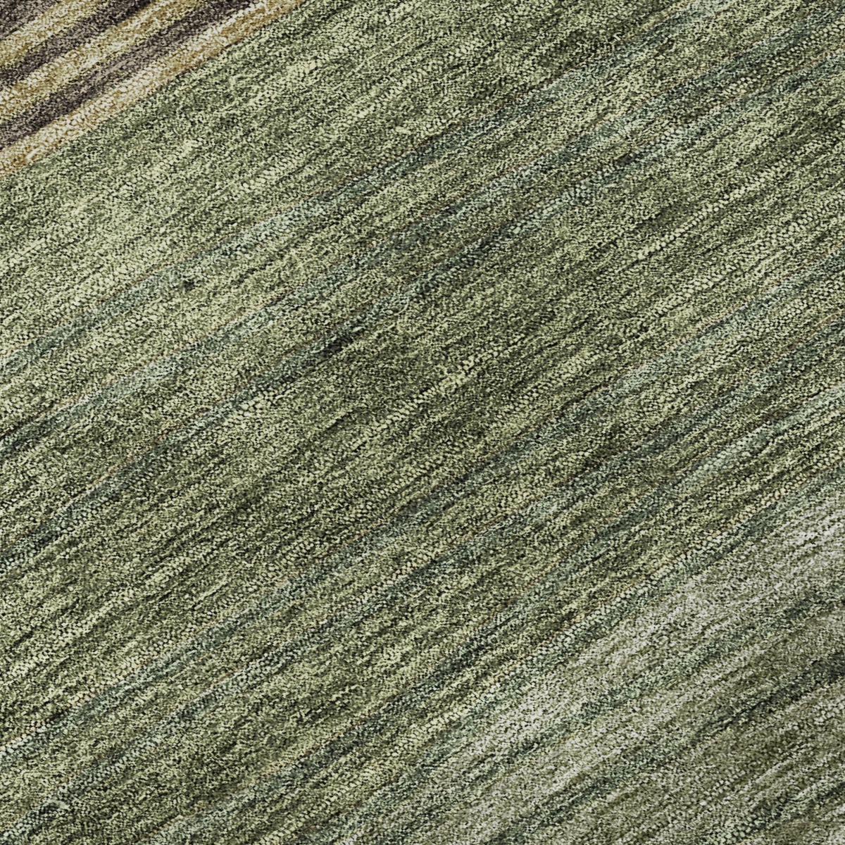 662101 8 x 10 ft. Olive Green, Gold & Brown Striped Washable Machine Made Rectangle Area Rug with UV Protection