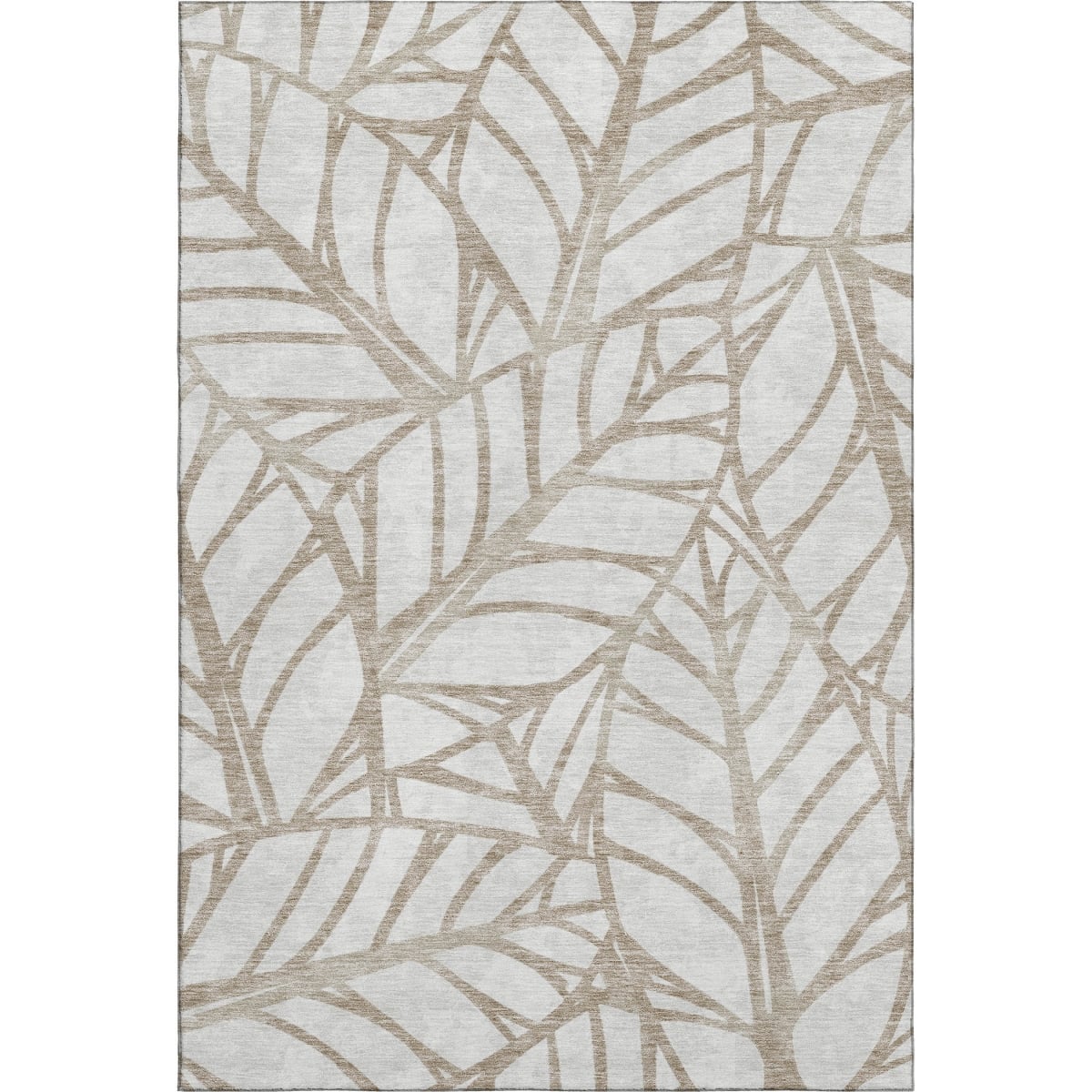 662477 10 x 14 ft. Beige & Brown Floral Washable Machine Made Rectangle Area Rug with UV Protection