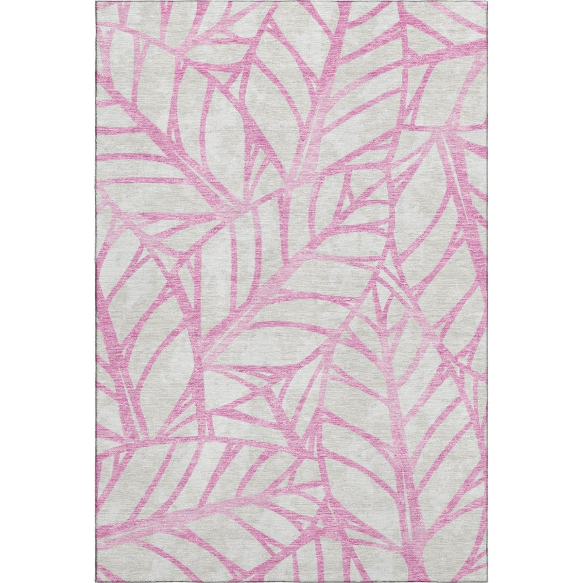 662523 8 x 10 ft. Pink & Beige Floral Washable Machine Made Rectangle Area Rug with UV Protection