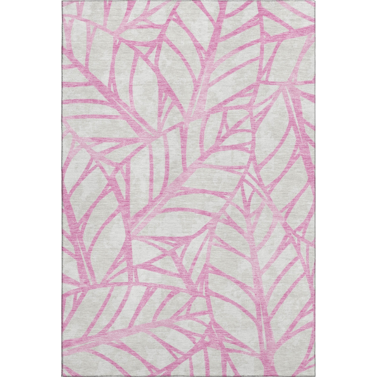 662525 10 x 14 ft. Pink & Beige Floral Washable Machine Made Rectangle Area Rug with UV Protection