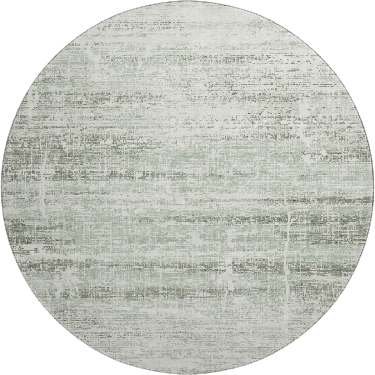 662942 8 ft. Sage & Ivory Abstract Transitional Washable Round Area Rug with UV Protection