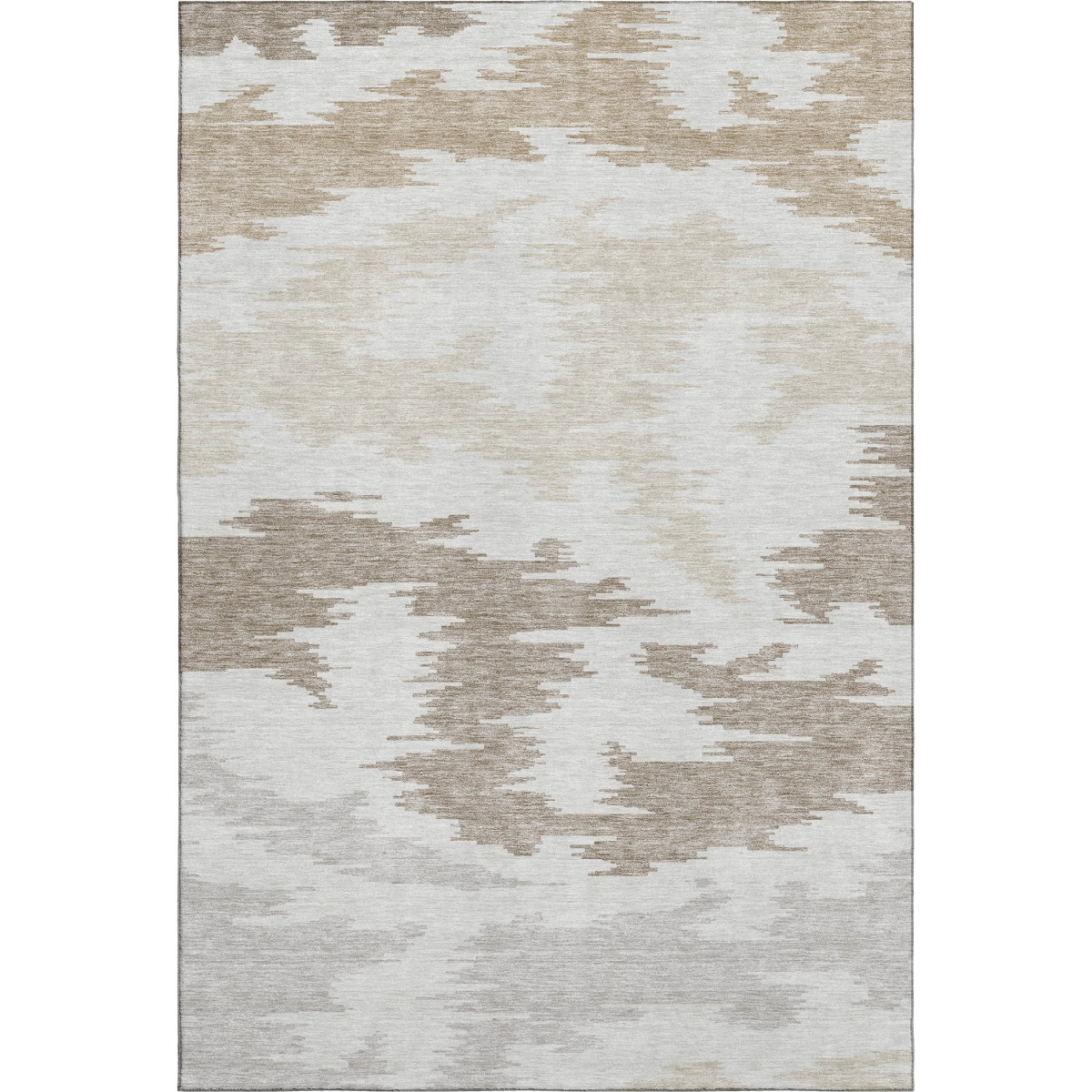 662861 10 x 14 ft. Ivory Beige & Taupe Abstract Washable Machine Made Rectangle Area Rug with UV Protection