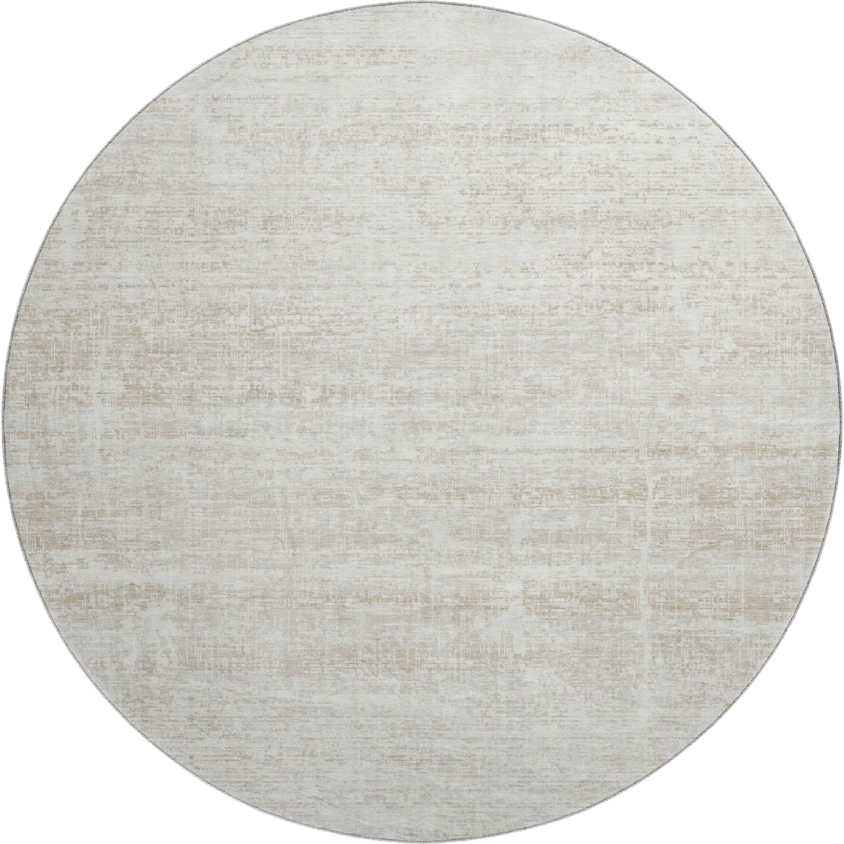 662930 8 ft. Ivory & Beige Abstract Transitional Washable Round Area Rug with UV Protection
