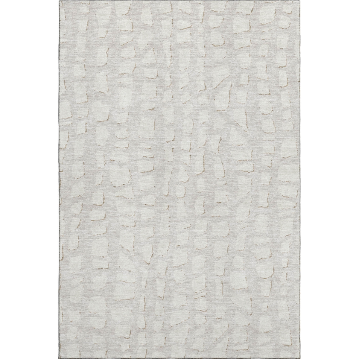 663364 9 x 12 ft. Ivory & Beige Cobblestone Washable Machine Made Rectangle Area Rug with UV Protection