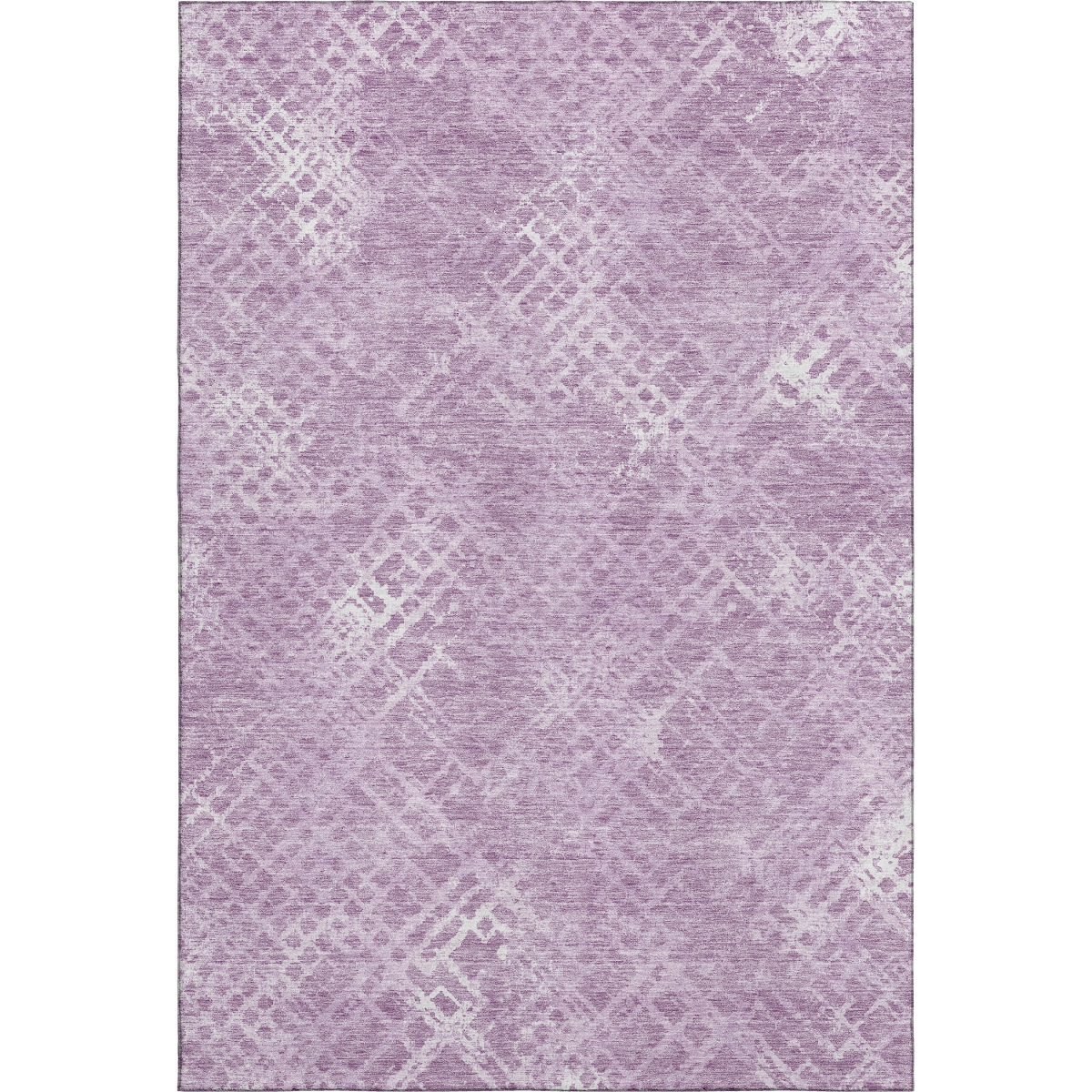 666698 10 x 14 ft. Lavender & Ivory Abstract Geometric Transitional Washable Machine Made Rectangle Area Rug with UV Protection