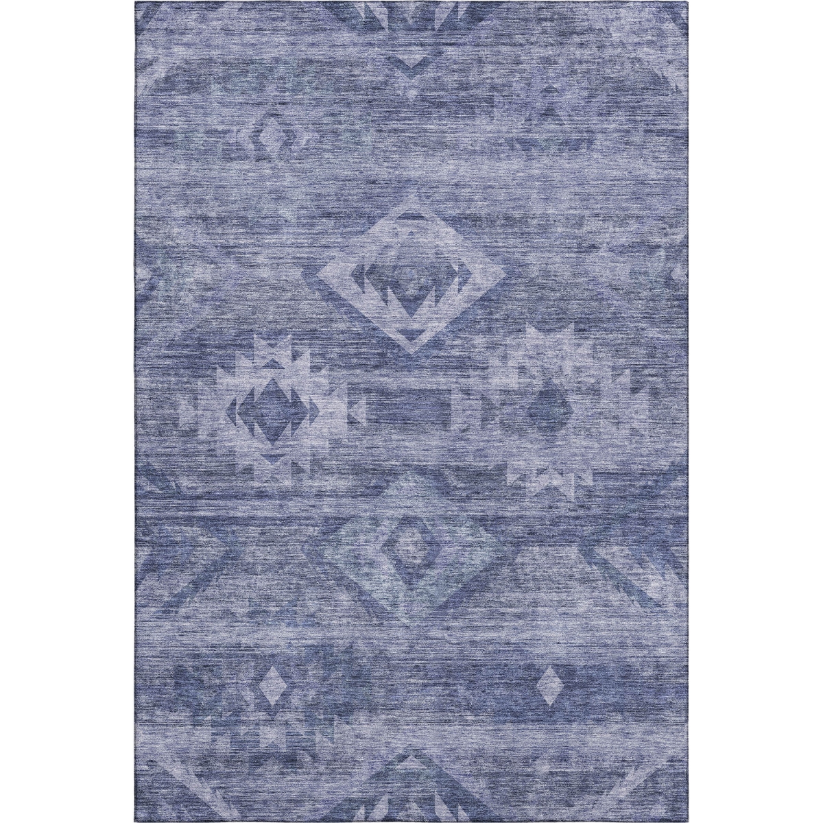667058 8 x 10 ft. Navy Blue & Ivory Southwestern Transitional Washable Machine Made Rectangle Area Rug with UV Protection