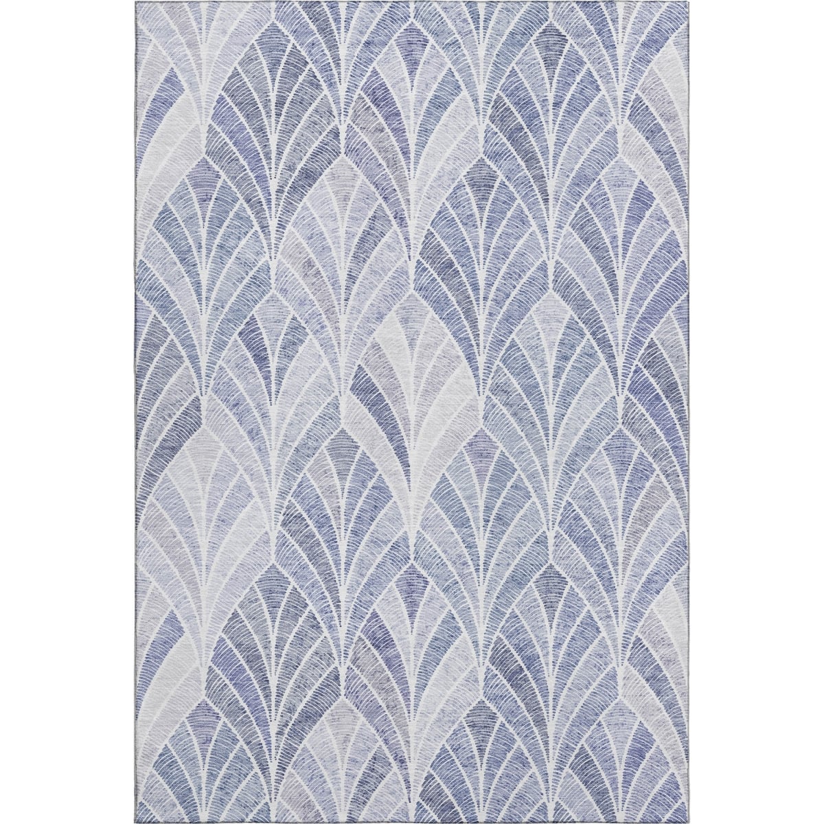 667591 8 x 10 ft. Denim Blue & Ivory Geometric Transitional Washable Machine Made Rectangle Area Rug with UV Protection