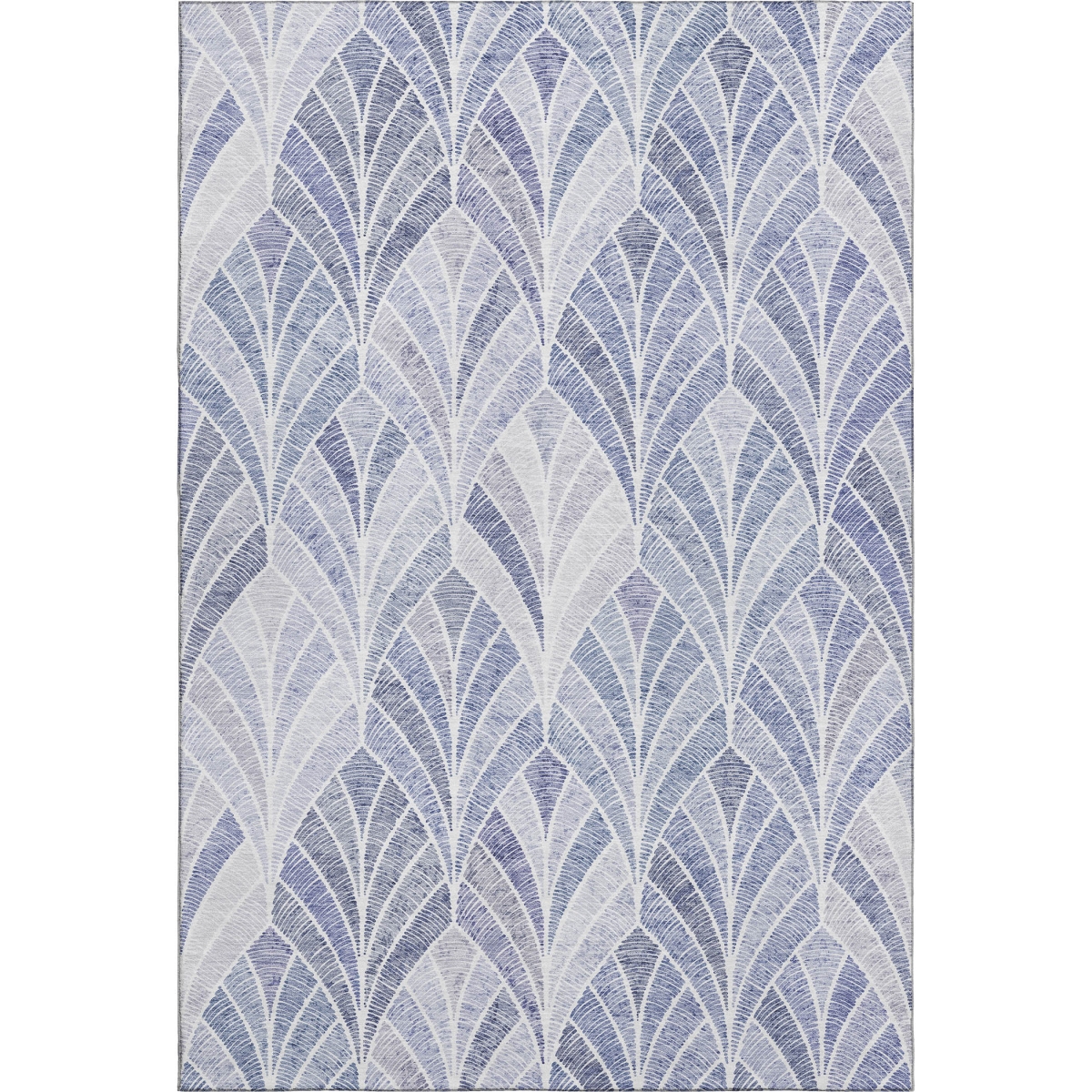 667593 10 x 14 ft. Denim Blue & Ivory Geometric Transitional Washable Machine Made Rectangle Area Rug with UV Protection