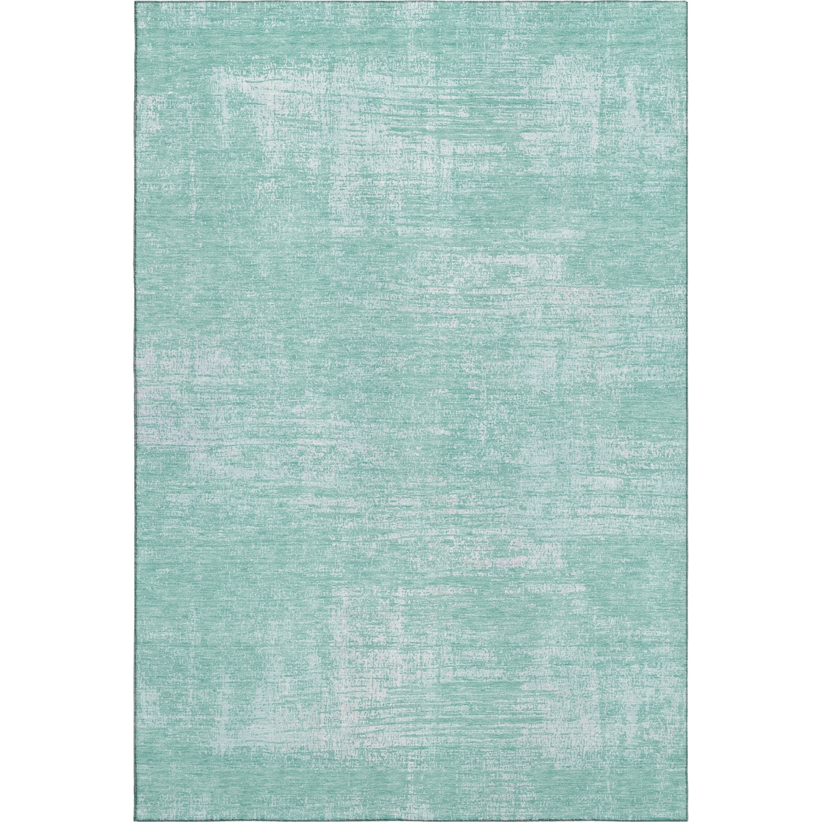667146 5 x 8 ft. Turquoise & Ivory Abstract Washable Machine Made Rectangle Area Rug with UV Protection