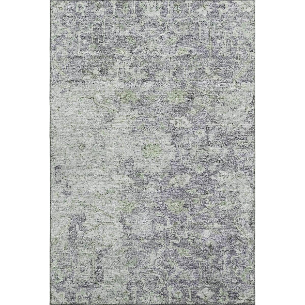 665812 9 x 12 ft. Plum & Purple Floral Washable Machine Made Rectangle Area Rug with UV Protection