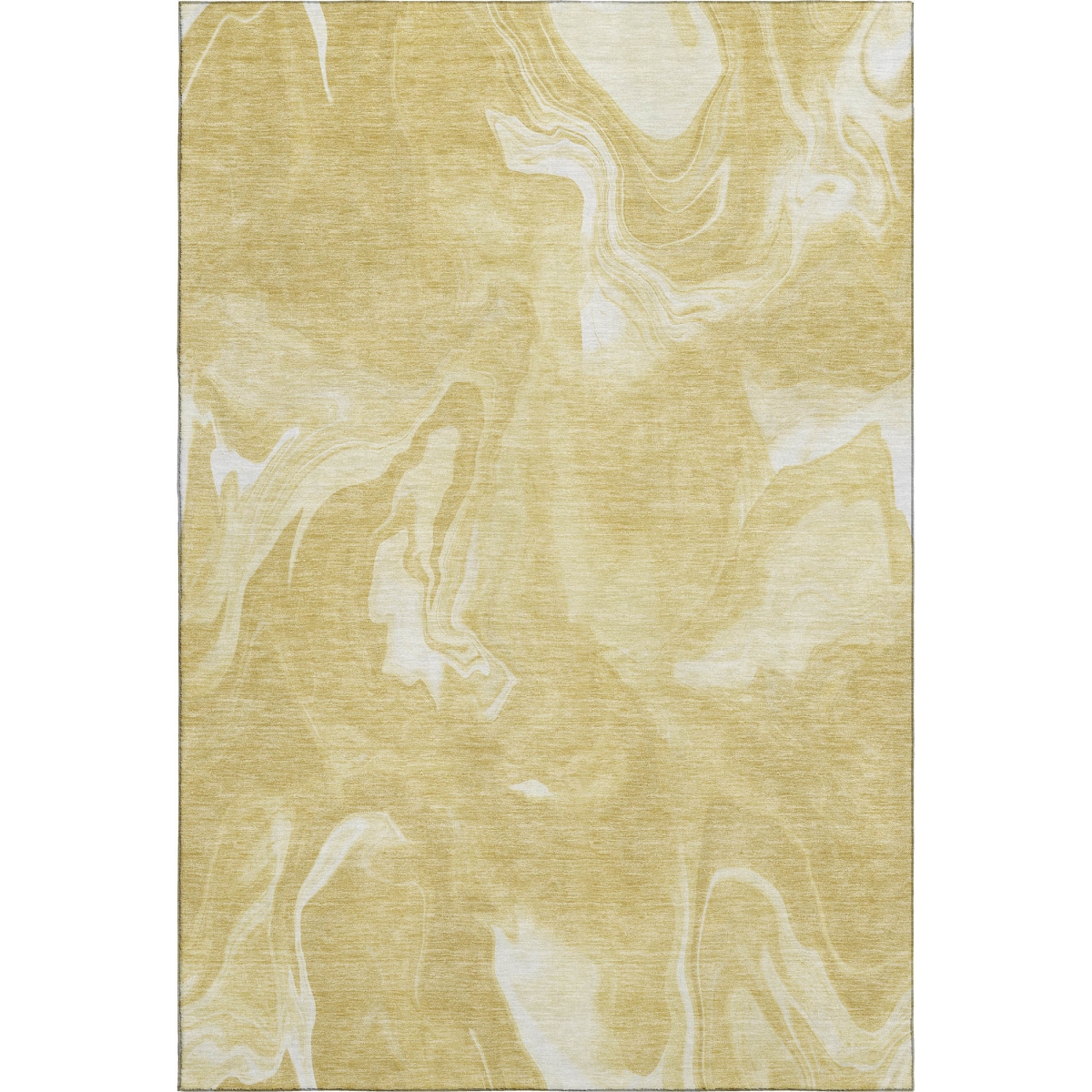 665835 8 x 10 ft. Gold & Ivory Abstract Transitional Washable Machine Made Rectangle Area Rug with UV Protection