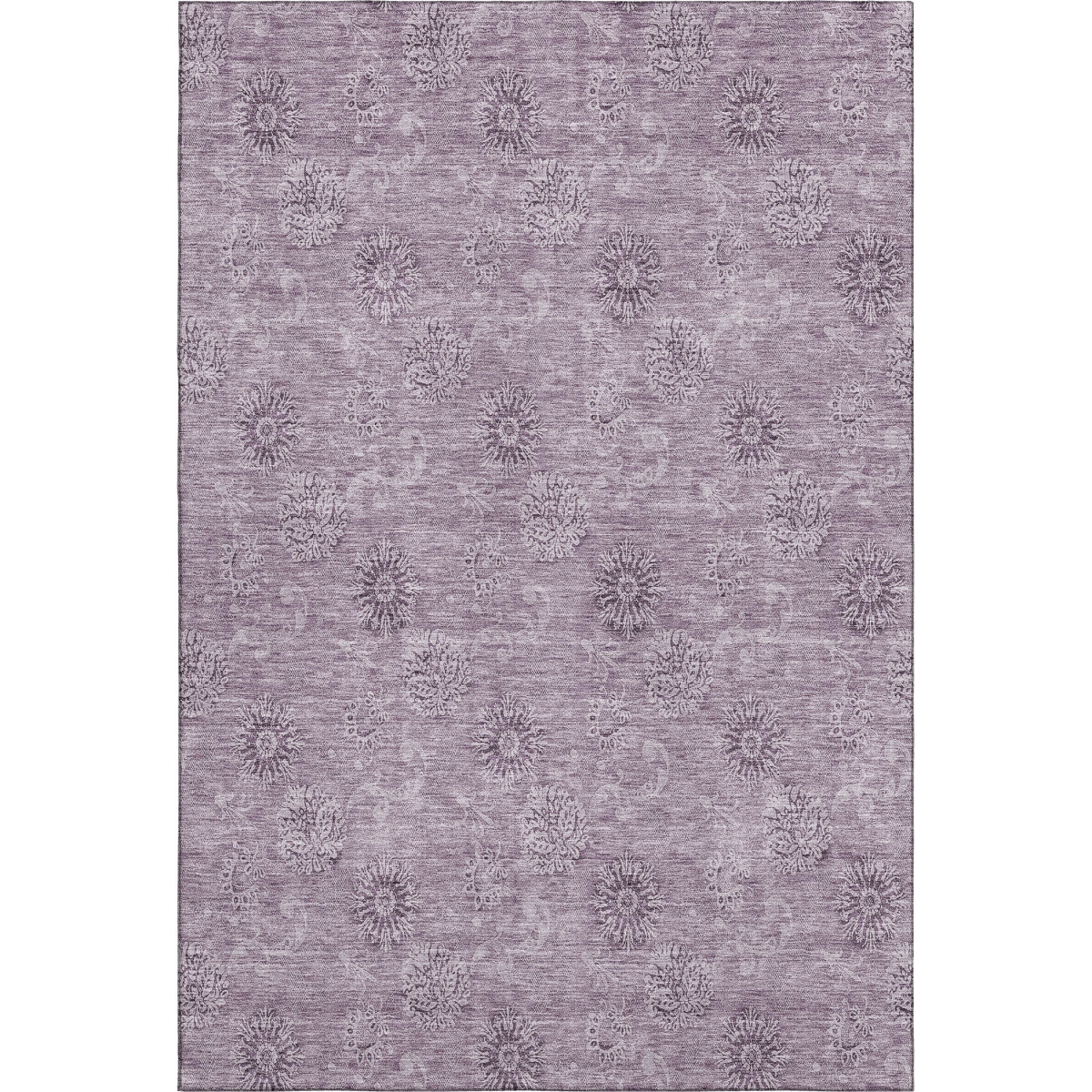 665354 8 x 10 ft. Plum & Ivory Floral Transitional Washable Machine Made Rectangle Area Rug with UV Protection
