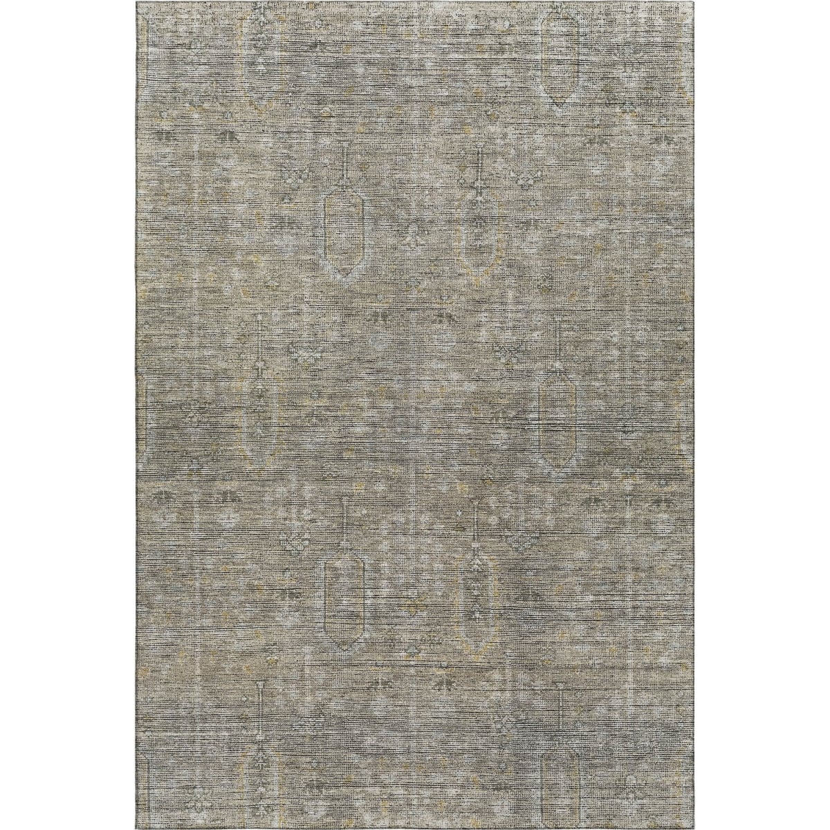 665445 10 x 14 ft. Taupe Gray & Beige Southwestern Washable Machine Made Rectangle Area Rug with UV Protection