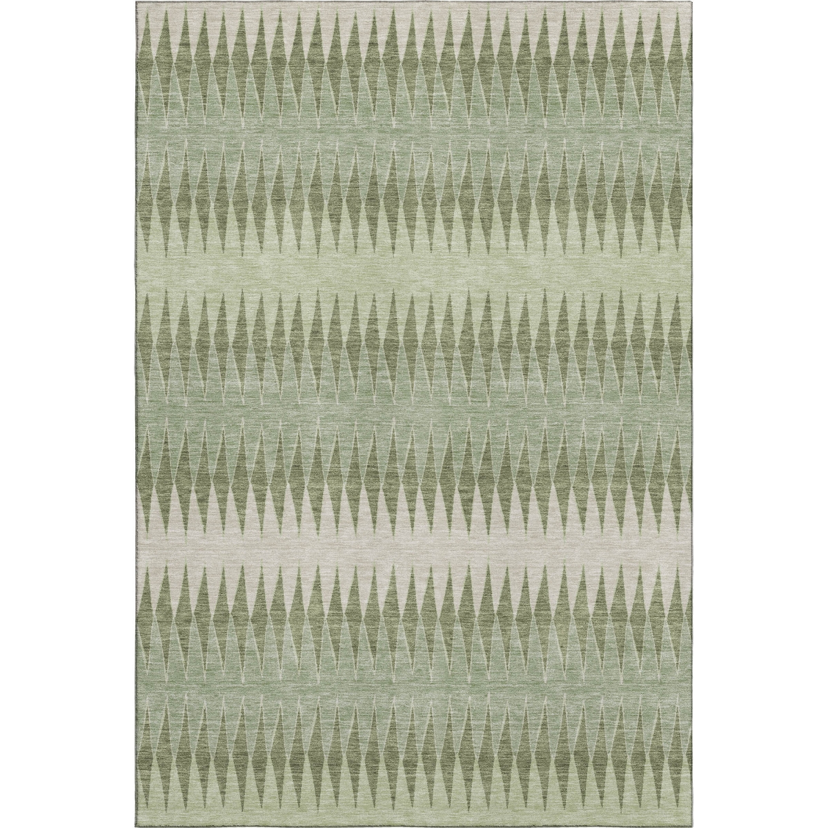 668945 9 x 12 ft. Artichoke Green & Beige Striped Transitional Washable Machine Made Rectangle Area Rug with UV Protection