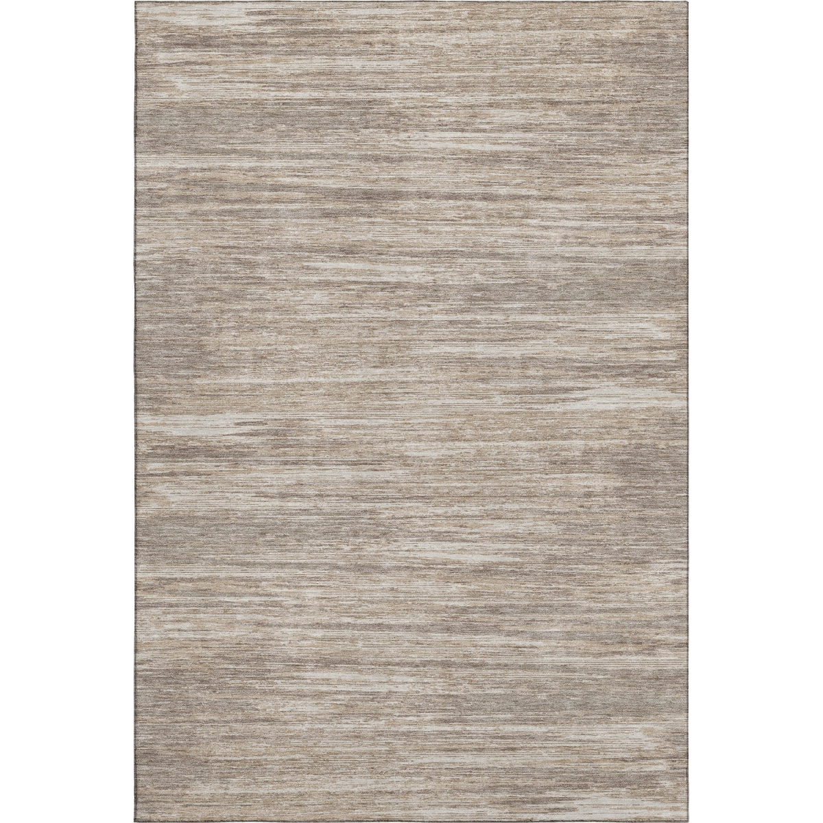 671254 5 x 8 ft. Taupe, Ivory & Beige Striped Transitional Washable Machine Made Rectangle Area Rug with UV Protection